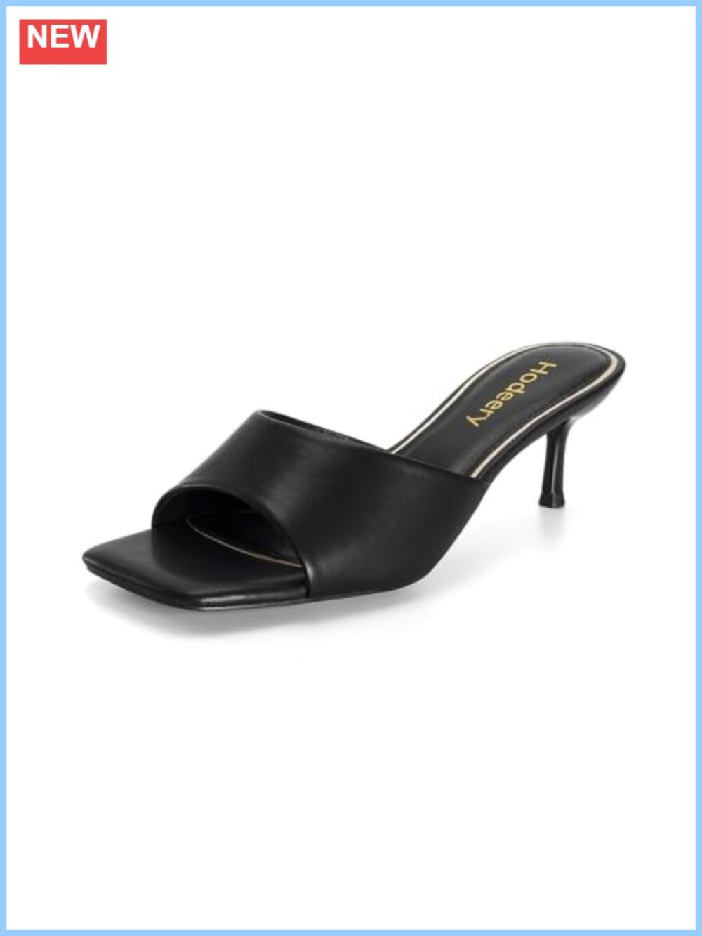 Women's Kitten Heels Square Open Toe Slip On Low Heels 2.17 Inch Comfort Dress